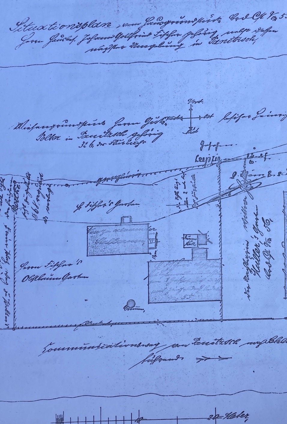 Historischer Situationsplan Sehliser Str. 11 vom 18.07.1902, Archivkopie